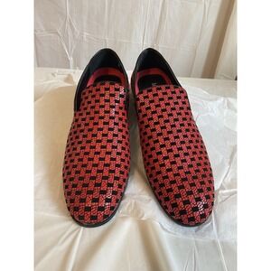 Men's Miko Lotti Dress Slip- On Shoes- Size 11- Red and Black Design